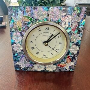 Korean Mother-of-pearl Square Table‎ Clock-Lee Won-geun cultural heritage worker